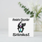Angststoornis Stinks Skunk Awareness Design Briefkaart (Staand voorkant)