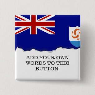 Anguila Flag Vierkante Button 5,1 Cm