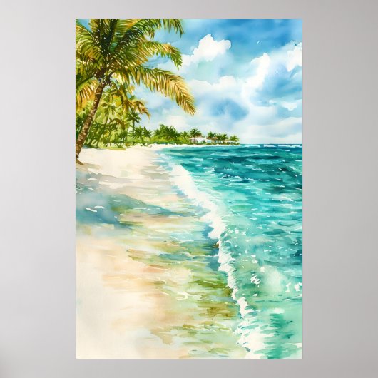 Anguilla Aquarel Poster Aquarel Vintage (Voorkant)