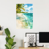 Anguilla Aquarel Poster Aquarel Vintage (Thuiskantoor)