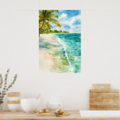 Anguilla Aquarel Poster Aquarel Vintage (Keuken)