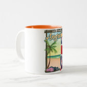 Anguilla Brits Territorium reisposter Tweekleurige Koffiemok (Voorkant links)