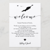 Anguilla bruiloft welkomstbrief en reisschema Kaar Programmakaart (Voorkant)
