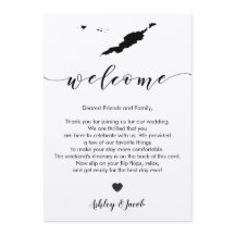 Anguilla bruiloft welkomstbrief en reisschema Kaar