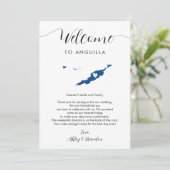Anguilla bruiloft welkomstbrief reisschema Kaart (Staand voorkant)