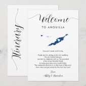 Anguilla bruiloft welkomstbrief reisschema Kaart (Voorkant / Achterkant)