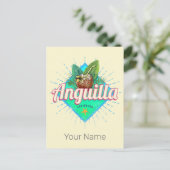 Anguilla Caraïben Retro Vakantie  Eiland Feestdagenkaart (Staand voorkant)