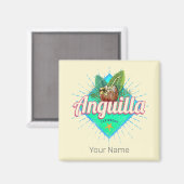 Anguilla Caraïben Retro Vakantie  Eiland Magneet (Voorkant / Achterkant)