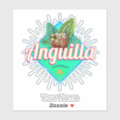 Anguilla Caraïben Retro Vakantie  Eiland Sticker (Vel)