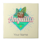 Anguilla Caraïben Retro Vakantie Eiland Tegeltje (Voorkant)