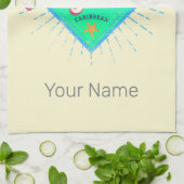 Anguilla Caraïben Retro Vakantie  Eiland Theedoek (Gevouwen)