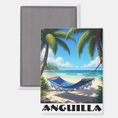 Anguilla Caribbean Beach Hangmat Magneet (Voorkant / Achterkant)