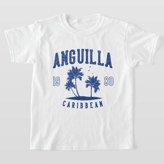 Anguilla Caribbean Palm Tree 1980 Kids T-shirt (Laagn)