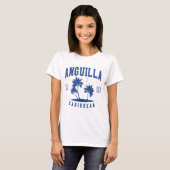Anguilla Caribbean Palm Tree 1980 T-shirt (Voorkant volledig)