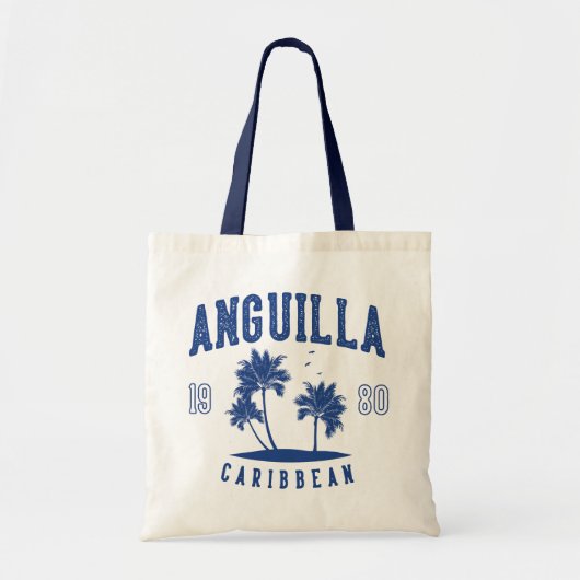 Anguilla Caribbean Palm Tree 1980 Tote Bag (Voorkant)