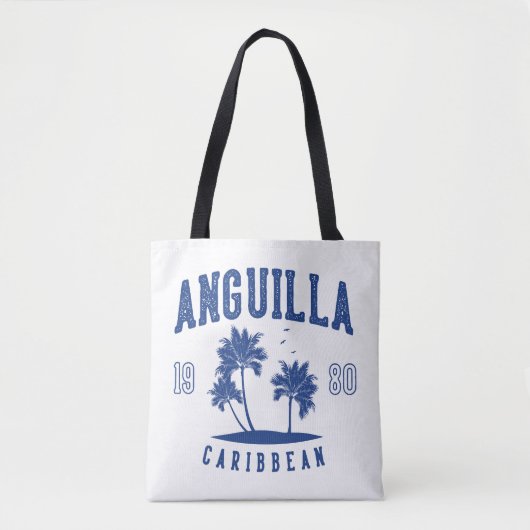 Anguilla Caribbean Palm Tree 1980 Tote Bag (Voorkant)