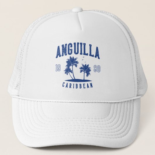 Anguilla Caribbean Palm Tree 1980 Trucker Pet (Voorkant)