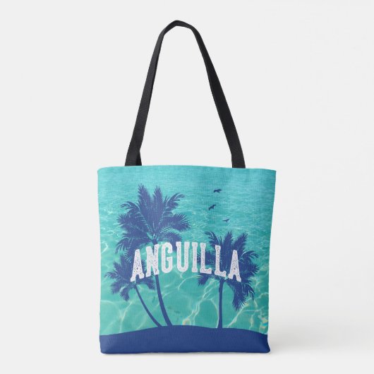 Anguilla Caribbean Palm Tree Tote Bag (Achterkant)