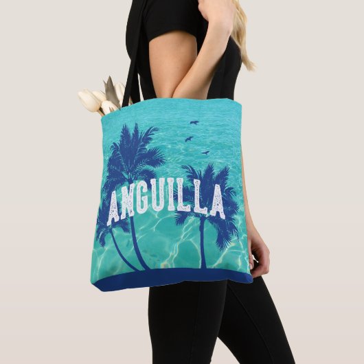 Anguilla Caribbean Palm Tree Tote Bag (Dichtbij)