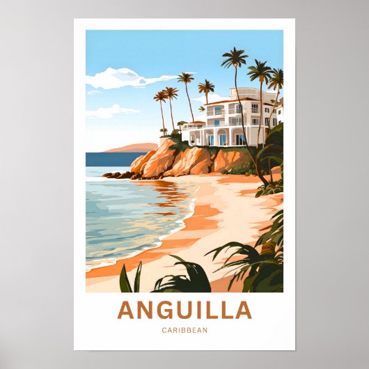 Anguilla Caribbean Travel Print (Voorkant)