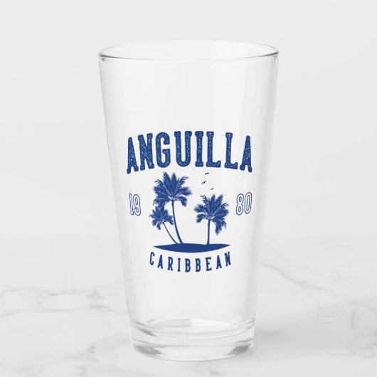 Anguilla Caribische Palmboom 1980 Glas (Voorkant)
