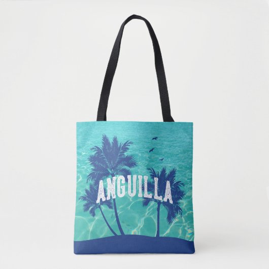 Anguilla Caribische Palmboom Tote Bag (Voorkant)
