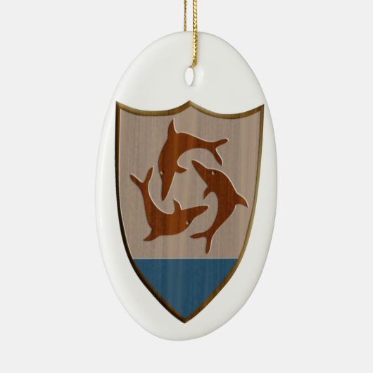 Anguilla Crest Keramisch Ornament (Rechts)