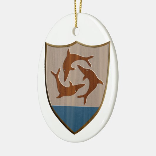 Anguilla Crest Keramisch Ornament (Links)