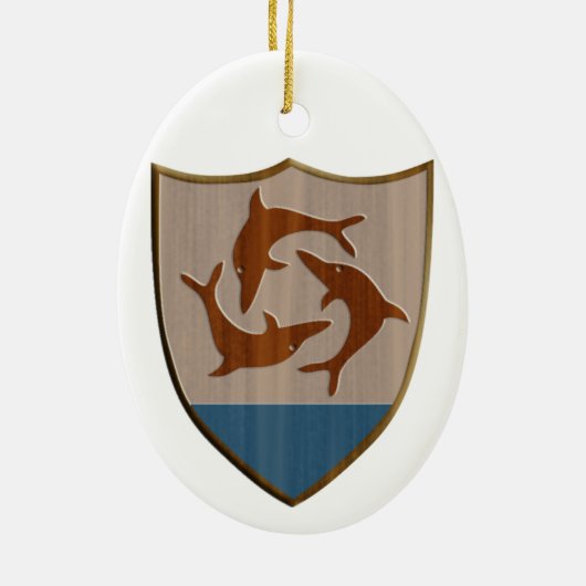 Anguilla Crest Keramisch Ornament (Achterkant)
