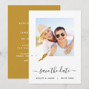 Anguilla Map Foto Wedding Save the Date Kaart