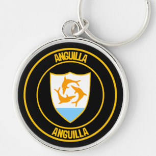 Anguilla Ronde Embleem Sleutelhanger
