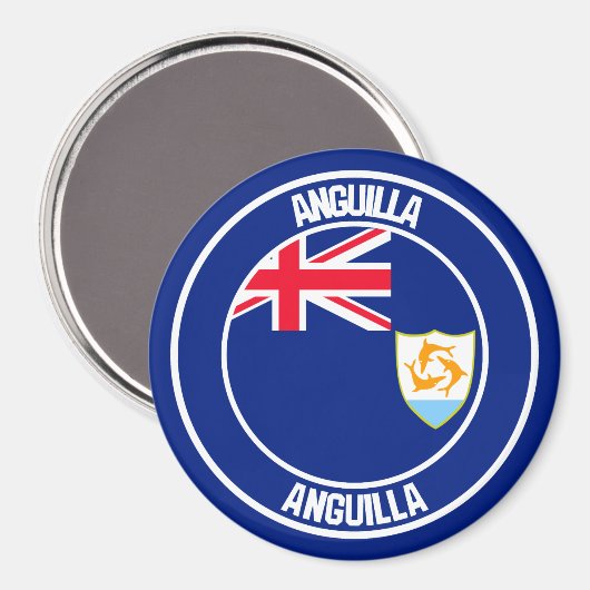 Anguilla Round Emblem Magneet (Voorkant / Achterkant)