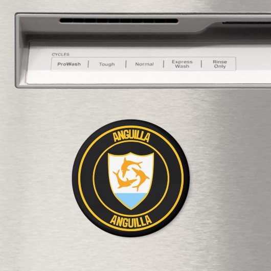 Anguilla Round Emblem Magneet (Insitu (Vaatwasser))