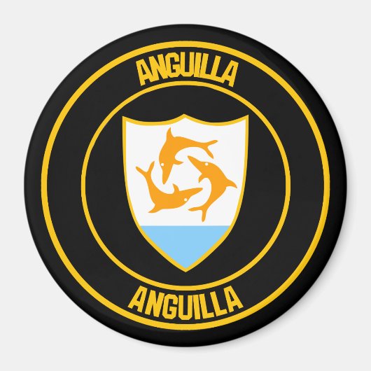 Anguilla Round Emblem Magneet (Voorkant)