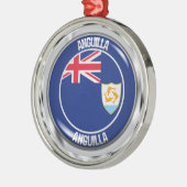 Anguilla Round Emblem Metalen Ornament (Links)
