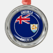 Anguilla Round Emblem Metalen Ornament (Voorkant)