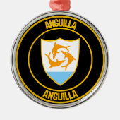 Anguilla Round Emblem Metalen Ornament (Voorkant)