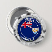 Anguilla Round Emblem Ronde Button 7,6 Cm (Voorkant /achterkant)