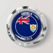 Anguilla Round Emblem Ronde Button 7,6 Cm (Voorkant)
