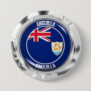 Anguilla Round Emblem Ronde Button 7,6 Cm