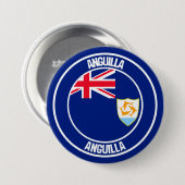 Anguilla Round Emblem Ronde Button 7,6 Cm (Voorkant /achterkant)