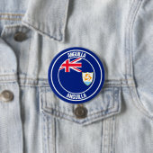 Anguilla Round Emblem Ronde Button 7,6 Cm (In situ)