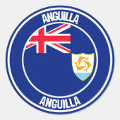 Anguilla Round Emblem Ronde Sticker (Voorkant)