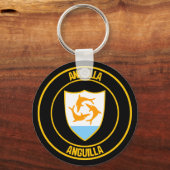 Anguilla Round Emblem Sleutelhanger (Voorkant)