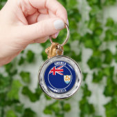 Anguilla Round Emblem Sleutelhanger (Hand)