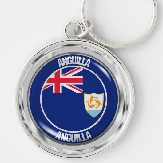 Anguilla Round Emblem Sleutelhanger (Voorkant)