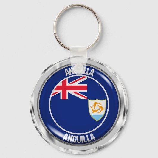 Anguilla Round Emblem Sleutelhanger (Voorkant)