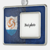 Anguilla Verzilverd Omlijst Ornament (Links)