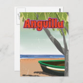 Anguilla vintage-poster. briefkaart (Voorkant / Achterkant)