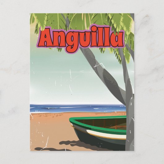 Anguilla vintage reisposter. briefkaart (Voorkant)